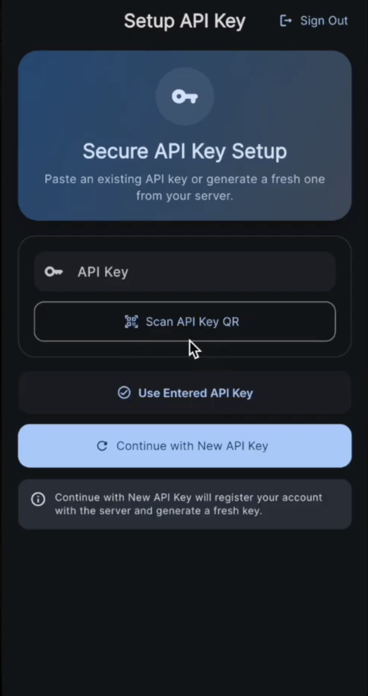 API key setup