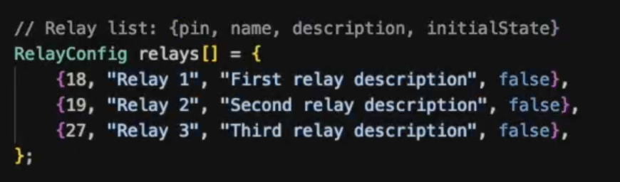 Relay definitions