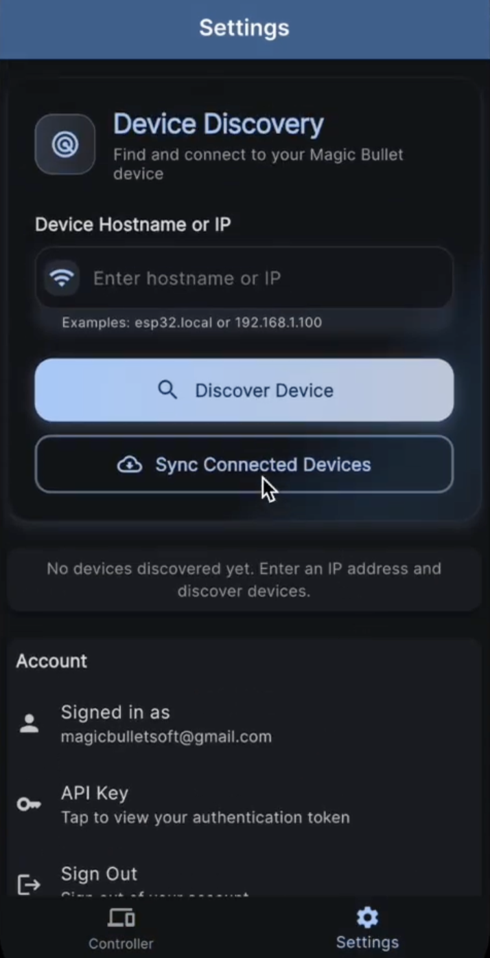 Sync connected devices